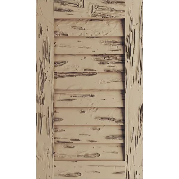 Timberthane Pecky Cypress Vertical Faux Wood Non-Functional Gable Vent, Primed Tan, 34